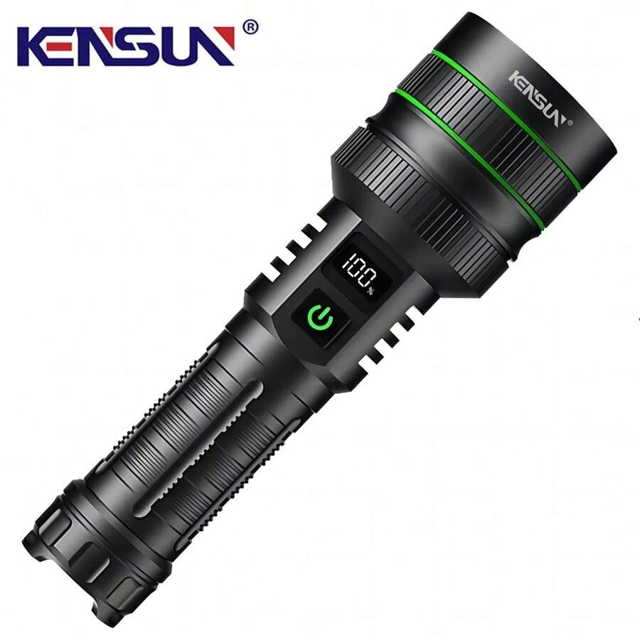 1 szt. Latarka LED o dużej mocy, latarka taktyczna ładowana przez USB, superjasny reflektor o dużym zasięgu, odpowiednia do wędkowania na świeżym powietrzu i pieszych wędrówek