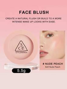 3CE Rubor - #Nude Pink - Nude Pink Suave - 5.5g - # MELOCOTÓN DESNUDO - Ver 1