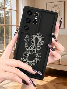 Vintage Snake Pattern Phone Case,Edgy Aesthetic Protective Cover  Compatible With Samsung Galaxy S26Ultra S26Plus S26 S25 S24FE S24 S23 S22 S21FE S21Ultra Plus Note20 A13 A54 17promax 17pro Air 17 16E 15 14 13 12 11 XSmax XS Case - Burgundy - View 6