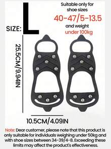 1 par de pontas antiderrapantes para sapatos de neve ao ar livre, pinças de gelo de aço inoxidável de 8 dentes para gelo/neve, travas de tração antiderrapantes de inverno - Preto - Ver 9