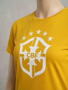 Camiseta Brasil Amarela  Estilo, Conforto E Identidade - Amarelo - Visão 5