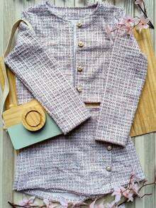 Girls' Children's Outfit, Shorts + Cardigan, Party, Casual, Modest Fashion, Blogger Style. - 淺粉色 - 查看 5
