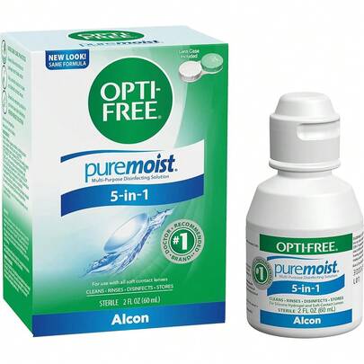New  Puremoist Multi-Purpo Contact Lens Cleaning And Disinfecting Solution With Lens Ca, 2 Fl Oz (Pack Of 1)