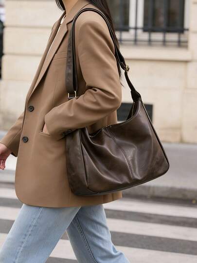 Vintage Crossbody Bag, New Korean Fashion Handbag, Large Capacity Shoulder Bag, Essential For Back To School, Ideal Teacher's Day Gift, Customizable Letter Pattern, Reusable, Teacher's Bag, Ideal Gift For Educators, Bridesmaid Gift For Mom, Vintage Style Bag, Vintage Style Women's Bag, Street-Style Japanese Women's Bag, New Fashion Large Capacity Women's Bag, Teacher's Day Gift , Office , Valentines Gifts