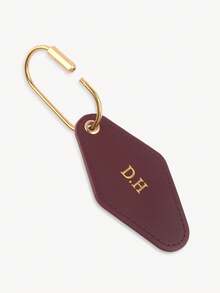 1 pieza Llavero personalizado con letra dorada, llavero de cuero vegano con diamante, regalo de moda y viaje para amigos y familiares - Multicolor - Ver 5