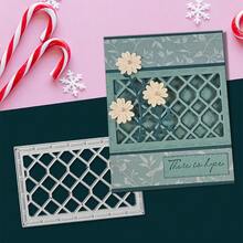 创意网格模具，DIY剪贴簿相册和压花模板，贺卡制作工具，卡片纸切割工艺品，礼品卡制作模板模切。 - 銀色 - 查看 4