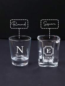 Customized Name Glass Wine Cup, Wedding Party Gift, Personalized Glassware For Newlyweds' Toast Or Anniversary Celebration, Customized Letter Drinkware For Friends And Family, Elegant Home Bar Decor Gift, Customizable Text Design - Style B - View 6