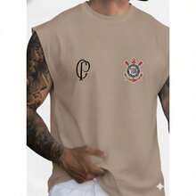 Set Of 3 Corinthians Unisex Tank Tops With Team Print - Casual Style - Màu be - Xem 2