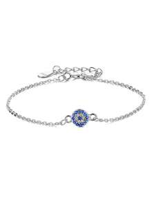 1件可调节925纯银邪眼手链，男女通用饰品 - RS0133 - 查看 2