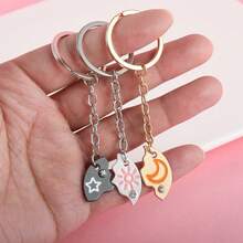 3Pcs/Set Sun Moon And Star Stitching Best Friend Key Chains For Men Fashion Friendship Gifts - Star, Moon and Sun Keychain - View 7