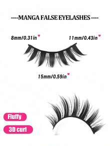 14 Pairs Manga Lashes Eyes Lashes Soft Natural Long Eyelashes Fake Lashes,Anime Wispy Strip False Eyelashes,For Used Daily Makeup Extension Cosplay,Party Reusable Strip Lashes,Lashes,Eyelashes,Fake Lashes - Spiky Manga Lashes - View 6