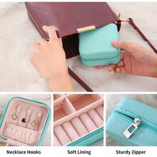 1pc Mini Jewelry Box, Small Travel Jewelry Storage Box, Portable Jewelry Box, Mini Storage Display Box, Suitable For Rings, Earrings, Necklaces (4 Colors - 1 Piece) - 1PC-pink - View 8
