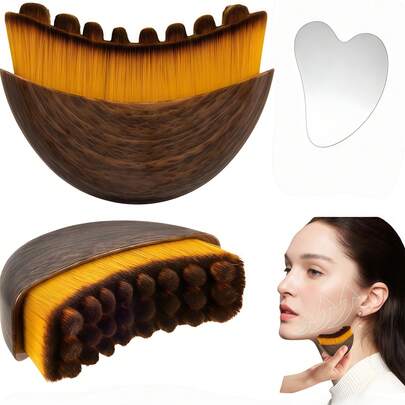 1pc Lymphatic Drainage Facial & Body Massage Brush, Lymphatic Drainage Massager, Suitable For Facial, Jawline & Chin Contouring, Ergonomic Design, Portable Beauty Tool (Better Results With Continuous Use), Beauty, Skincare, Spa, Self-Care, Skincare Tools, Facial Care, Beautician Supplies, Massage, Facial Massage Tool, Facial Roller