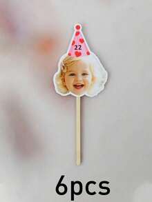 Custom Photo Cupcake Toppers, Birthday Cakes And Party Decor, Personalized Face And Age Cake Picks For Dessert Tables, Customized Celebration Cake Decorations For Family Moments And Friend Gatherings, Customizable Name And Number Design, Pet Picture - Style a - View 28