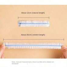 50pcs Disposable Food Covers, Shower Cap-Style Multi-Use Elastic Stretch Covers – Thickened Kitchen Plastic Wrap For Refrigerator, Fresh Food Storage, Shoes & More (Extra Durable & Stretchable) - 彩色 - 查看 3