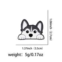 可爱宠物狗珐琅徽章 趣味卡通动物胸针 松树翻领别针徽章 背包服装配饰 时尚首饰 朋友礼物 - 黑色 - 查看 28