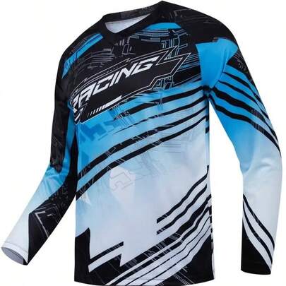 Camiseta Manga Larga 05 Hombre Estampado Secado Rápido Transpirable Motociclismo Ciclismo