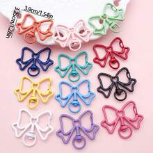 5/10/20个彩色蝴蝶结形钥匙扣，金属龙虾扣，用于制作钥匙圈和包包挂饰 - 均碼 - 查看 4