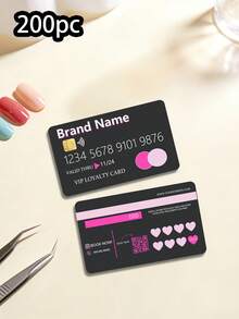 1pc Customizable DIY Loyalty Card Template, Personalized Text & QR Code Loyalty Card, Credit Card Style Template, Beauty VIP Card, Customer Reward Card, Salon Discount Card - Multicolor - View 8