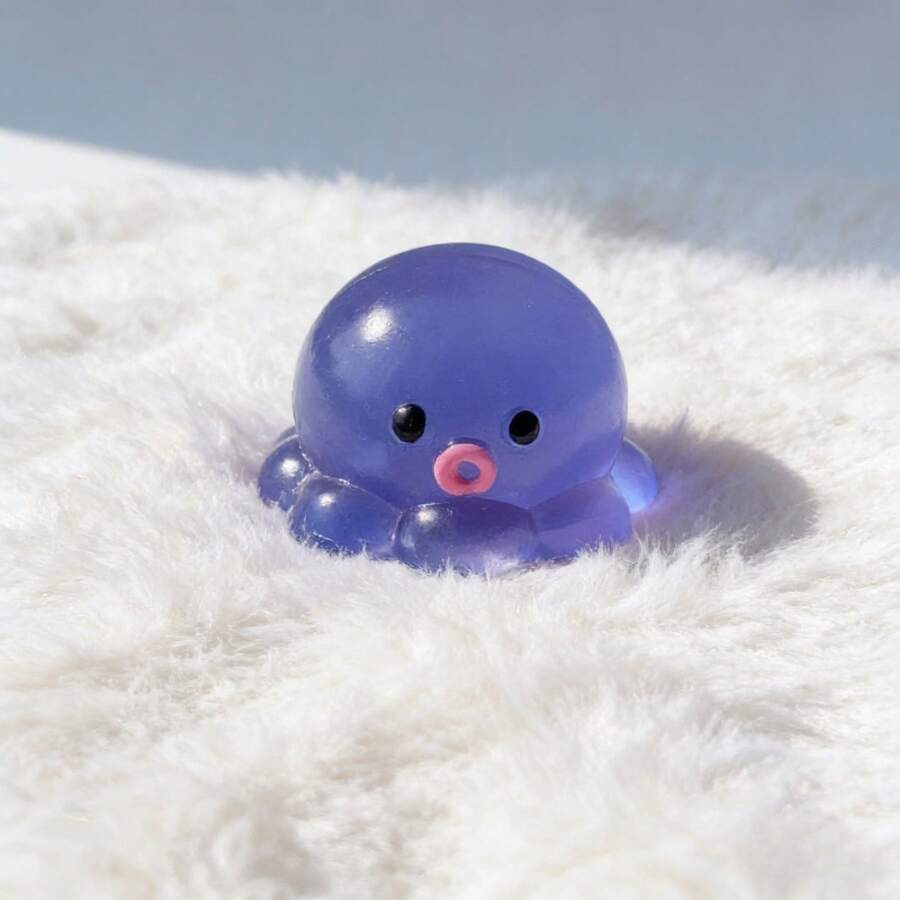 1pc Handmade Purple Octopus Taba Squishy Toy, Cute Big-Eyed Cartoon Slow Rebound Soft Squishies, Ideal For Kids Playtime, Party Activities, Children's Day, Halloween, Christmas & Birthday Goodie Bag Fillers - Bạch tuộc tím Kawaii - Xem 1