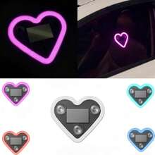 Car LED Ambient Light, Solar-Powered Heart-Shaped LED Neon Light, Solar-Powered Heart-Shaped Atmosphere Light With 3 Modes, IP65 Waterproof, For Romantic Car Interior And Outdoor Decor - YÊU - Xem 7