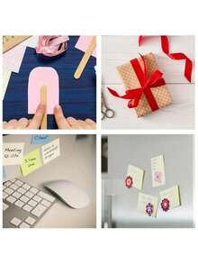 3/6 cuộn băng dính hai mặt, vật tư thủ công, cuộn băng dính hai mặt thích hợp cho đồ thủ công, nhà cửa, trường học, văn phòng, sổ tay, v.v. (0,31in x 26,25ft) / (0,23in x 19,69ft) - nhiều màu - Xem 5