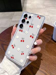 1pc Fashion Creative Cute Floral, Cherry, Bow Design Transparent TPU Shockproof Phone Case, Suitable As Holiday Gift For Samsung Galaxy S22/23/24/25/A05/A05S/A53/A54/A55 And Other Models - Multicolor - View 7