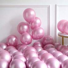 15/30 piezas de globos de 12 pulgadas con estampado de lazos en rosa y blanco, globos metálicos con brillo dorado y rosa, adecuados para fiestas de cumpleaños de niñas, despedidas de soltera, cumpleaños con tema de lazos, duchas nupciales, bodas, decoración de aniversario - Rosa metalizado - Ver 5