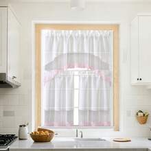 Kitchen Window Curtains - Pink - View 5