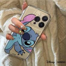 Miniso Funda de teléfono transparente con estampado espacial y el lindo Stitch, compatible con iPhone 17/17 Pro/17 Pro Max/17 Air/16/15/14/13/12/11/X Series, compatible con la funda iPhone 17 Pro Max - transparente - Ver 5