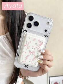 Ayotu 1 chiếc ốp lưng điện thoại kiêm ví từ tính hình hoa và nơ, tương thích với iPhone 12 13 14 15 16 Pro Max Plus Mini, có khe đựng thẻ, thích hợp làm quà tặng cho mẹ, gia đình, bạn bè, sinh nhật, lễ hội, có các màu hồng, trắng, xanh dương, đen, nâu. - Nhiều màu - Xem 10