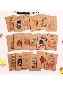 10pcs/30pcs/50pcs Mini Cartoon Notebook, Portable Kraft Paper Diary, Ideal School Reward Gift, Suitable Student Small Prize Notebook, Back To School Supplies, Thanksgiving, Student Stationery, Halloween, Christmas, New Year Gift - Multicolor - View 18
