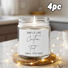 4/6/15pcs Customized Personalised 'Smells Like A New Home' Candle Label: Custom Candle Sticker - Multicolor - View 10