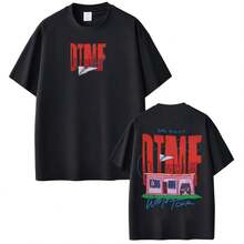 Singer Bad BunnyS DTMF World Tour 2026 Print T-Shirt Men Women Fashion Casual Short Sleeved T-Shirts - 黑色 - 查看 1