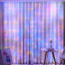 1pc USB Powered LED Curtain String Light, 6m/3 Meters/2m/1m, 8 Modes, Suitable For Holiday, Birthday, Wedding, Party, Room, Window Decor (Remote Control Batteries Not Included) - USB Plug - View 6