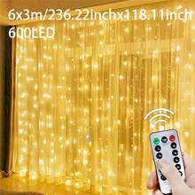 USB Powered LED Curtain Lights - 600/300/200/100 LED Beads, With Remote Control, Suitable For Christmas, Wedding, Party, Home And Garden Decoration - USB Curtain Light - View 13