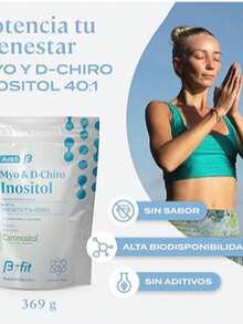 B-FIT B - Myo y D-Chiro Inositol Fórmula 40:1 - Suministro para 3 Meses 90 Servicios - Alta Biodisponibilidad - Sin Aditivos - 100% Puro - Blanco - Ver 1