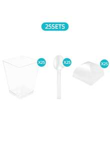 25 Pack 5 Oz Dessert Cups With Dome Lids And Spoons, Plastic Pudding Cups With Lids Mini Parfait Shooter Cups For Party Individual Banana Pudding Jello Yogurt Fruit Trifle - - - View 8