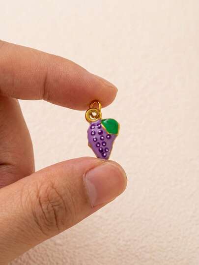 1pc New Fashion Fruit Collection Avocado Apple Papaya Cherry Watermelon Blueberry Chili Orange Pendant, 18K Gold Plated, Waterproof And Fading Resistant, DIY Jewelry Accessories, Necklace Accessories, Bracelet Accessories, Earring Accessories, Keychain Accessories, Bag Accessories, Women's Jewelry Accessories, Wallet Accessories, Small Pendant, Gift