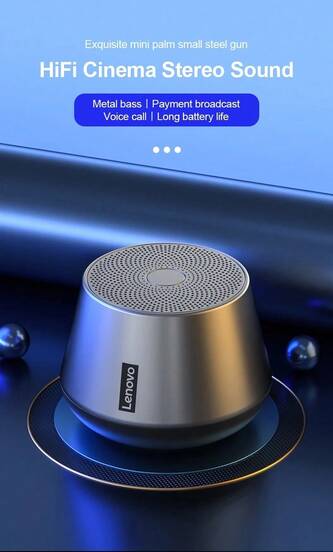 Lenovo 联想K3 Pro便携式蓝牙音箱，环绕立体声，高品质HiFi音质，适用于户外/室内/房间/家庭/节日/派对音频播放，原装联想Thinkplus K3PRO音箱