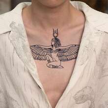 1张防水防晕染临时纹身贴纸，PVC仿纹身图案 - 黑色 - 查看 4