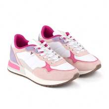 YUMAS Women's Casual Leather Sneakers With Comfort Insole, Spring/Summer, Shipping In 24 To 48 Hours - 粉色 - 查看 3