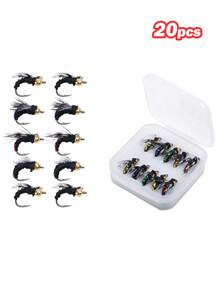 GOTURE 20pcs Micro Fishing Hooks Set, Rapid Sinking Poisonous Mosquito Hooks + Small Fish Hooks Suitable For Catfish/White Bass/Small Fish, Professional Lure Micro Nano Insect Bait - Multicolor - View 7