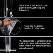 4pcs Acrylic Candelabra Centerpiece With 6 Adjustable Arms,Acrylic Candle Holder For Wedding Table Centerpieces,Elegant Home Decor - 透明 - 查看 3