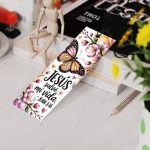 24pcs Exquisite Colored Spanish Butterfly Floral Inspiring Scripture Bible Verses Bookmarks Stickers For Book Lovers Page Markers And Daily Spiritual Reminders, Gifts For Religious Activities And Church Gatherings Perfect For DIY Reading Decor - Multicolor - View 3