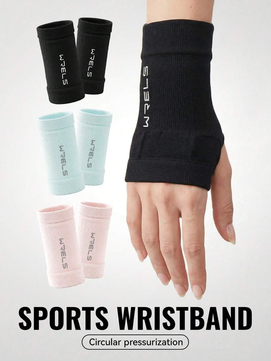 WRELS 1 Pair Compression Wrist Support Half-Finger Gloves With Thumb Hole, Wrist Support, Palm Wrap For Gym Workout And Weightlifting - Multicolor - View 1