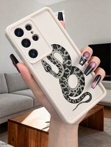 Vintage Snake Pattern Phone Case,Edgy Aesthetic Protective Cover  Compatible With Samsung Galaxy S26Ultra S26Plus S26 S25 S24FE S24 S23 S22 S21FE S21Ultra Plus Note20 A13 A54 17promax 17pro Air 17 16E 15 14 13 12 11 XSmax XS Case - Burgundy - View 11
