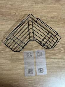 1 件浴室置物架，淋浴收纳架，三角形壁挂式整理架，适用于浴室和厨房，无需钻孔 - 黑色 - 查看 12