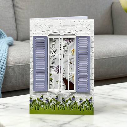 Creative Cat, Lawn And Window Bar Dies, DIY Scrapbooking Album And Embossing Stencil, Greeting Card Making Tool, Card Paper Cutting Crafts ,Gift Card Making Template Die Cuts.