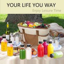 12 Pack 2 Oz Small Clear Glass Bottles With Lids 2 Funnels - 60ml Boston Round Sample Bottles For Potion, Juice, Ginger Shots, Oils, Whiskey, Wellness Shots, Mini Travel Bottles - Màu trắng + Gói 12 cái - Xem 2